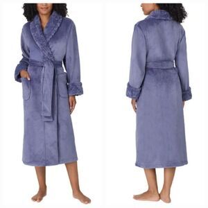 🩵NWT Carole Hochman Lavender Blue Plush Belted Full Size Robe Large